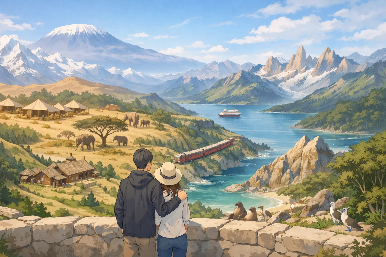 夫婦で世界一周の予算を考えるための高額体験イメージ